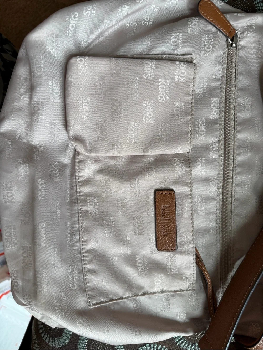 Michael Kors Tan Pebbled Leather Hobo Shoulder Bag